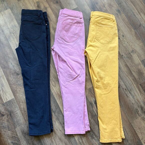Gibson Latimer Bundle Lot of 3 Skinny Pants Women's 8 Pink Yellow Dark Blue - Picture 3 of 14